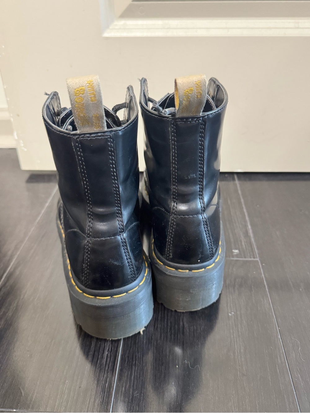 Dr. Martens Black Vegan Sinclair Boots with Gold Zipper - Picture 3 of 5
